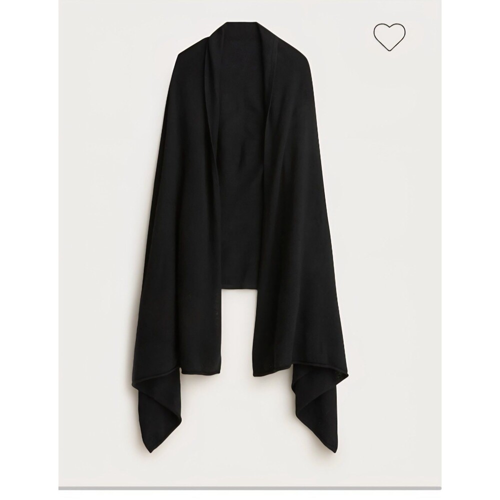 NEW J. Crew Oversized Cashmere Travel Wrap Black One Size 79"x33" K2532 $228